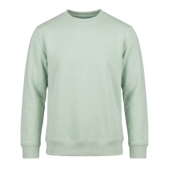 Un Attimo Signature Crewneck Sweatshirt – Sage Green Comfort Fit