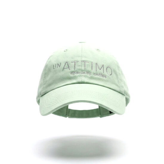 Un Attimo Heritage Curve Cap – Sage Green Embroidered Cotton